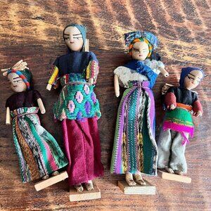 Handmade Guatemalan Folk Doll Family